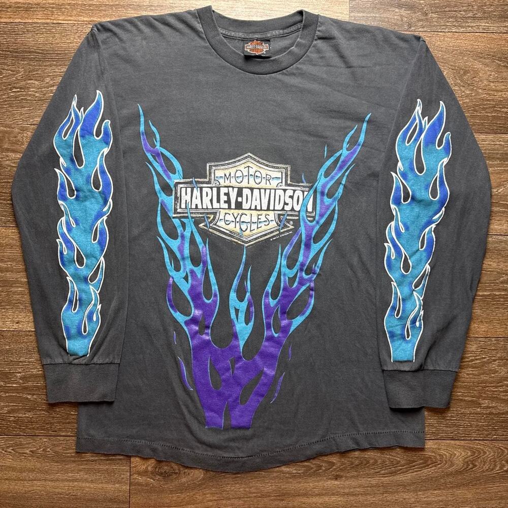 REPRINT 1993 Sun Faded Harley Davidson Long Sleeve
